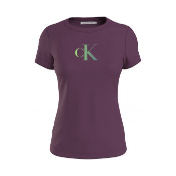 Tricou din amestec de bumbac organic cu imprimeu logo