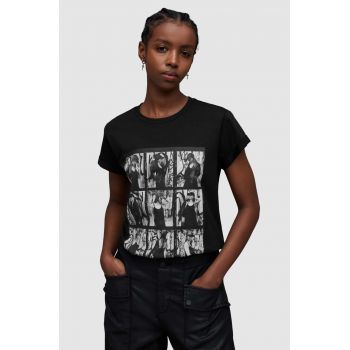 AllSaints top din bumbac LULI ANNA culoarea negru