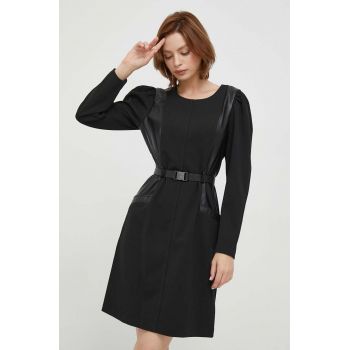 Dkny rochie culoarea negru, mini, evazati ieftina