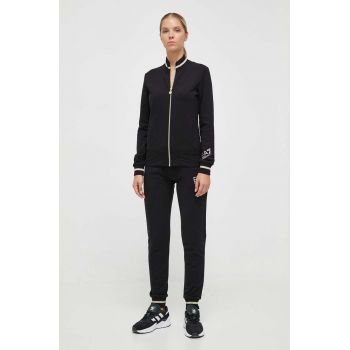 EA7 Emporio Armani compleu lounge femei, culoarea negru