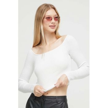 Hollister Co. pulover femei, culoarea alb, light ieftin