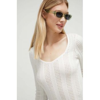 Hollister Co. pulover femei, culoarea bej, light