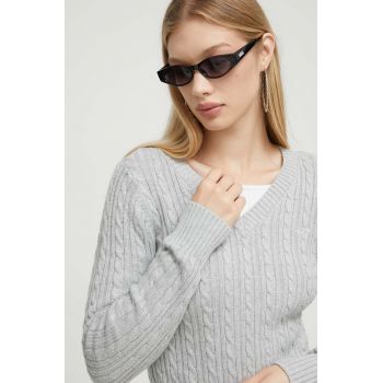 Hollister Co. pulover femei, culoarea gri, light de firma original