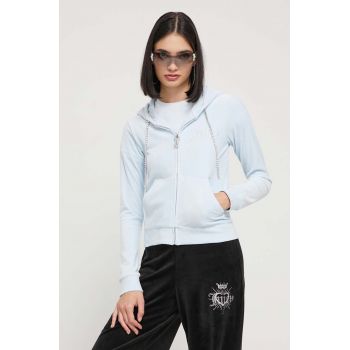 Juicy Couture bluza femei, cu glugă, cu imprimeu