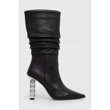 Karl Lagerfeld ghete de piele KOLUMN femei, culoarea negru, cu toc drept, KL33455 de firma originale