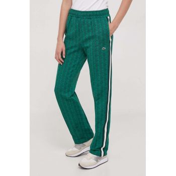 Lacoste pantaloni de trening culoarea verde, modelator