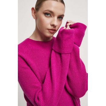 Medicine pulover femei, culoarea roz de firma original