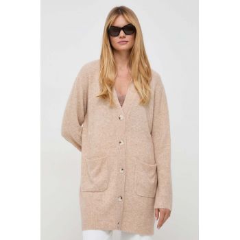 Notes du Nord cardigan din amestec de lana culoarea bej, light de firma original