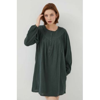 Pepe Jeans rochie din bumbac INDIA culoarea verde, mini, evazati ieftina