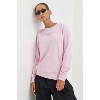 Tommy Jeans bluza femei, culoarea roz, cu imprimeu