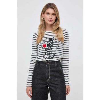 Weekend Max Mara longsleeve femei, culoarea alb