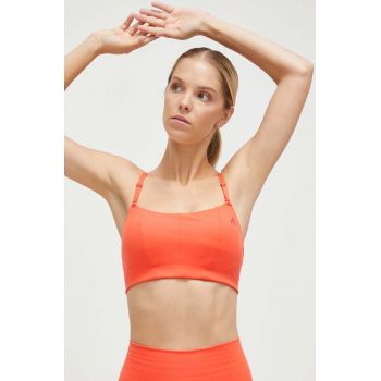 adidas Performance sutien yoga culoarea portocaliu, neted de firma original