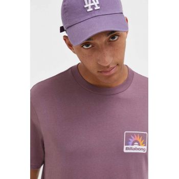 Billabong tricou din bumbac culoarea violet, neted