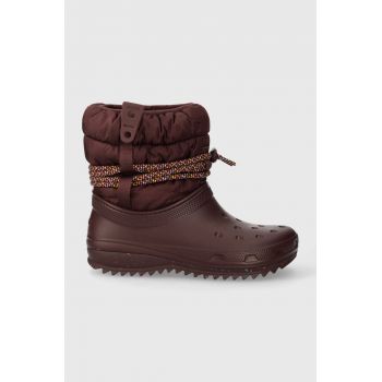 Crocs cizme de iarna Classic Neo Puff Luxe Boot culoarea bordo, 207312 ieftini