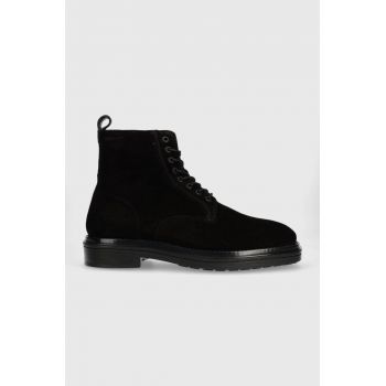 Gant pantofi de piele intoarsa Boggar barbati, culoarea negru, 27643329.G00 ieftine