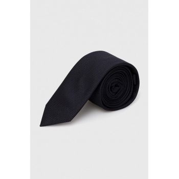 HUGO cravata de matase culoarea albastru marin