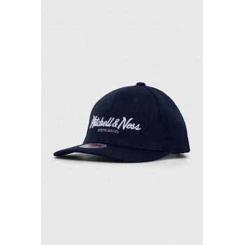 Mitchell&Ness șapcă din amestec de lână culoarea albastru marin, cu imprimeu de firma originala