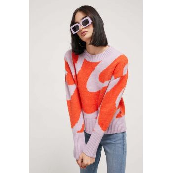 On Vacation pulover din amestec de lana femei, culoarea portocaliu, călduros de firma original