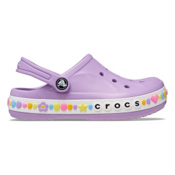 Saboti Crocs Toddler Bayaband Charm Band Clog Mov - Orchid de firma originali