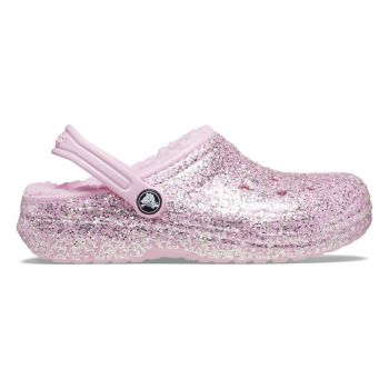 Saboti Crocs Toddler Classic Glitter Lined Clog Roz - Flamingo