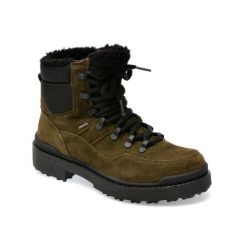 Bocanci GEOX kaki, D36UPD, din piele intoarsa