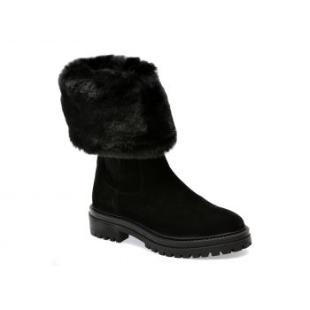 Ghete GEOX negre, D04HRM, din piele intoarsa