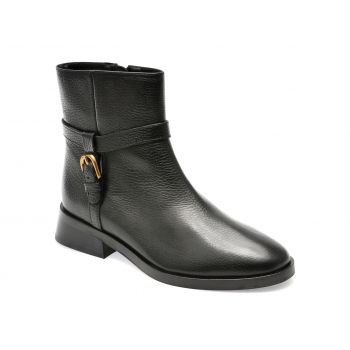 Ghete GEOX negre, D36VBD, din piele naturala