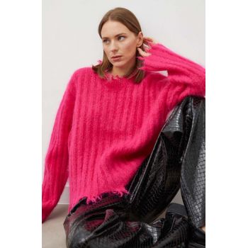 Herskind pulover de lana femei, culoarea roz de firma original