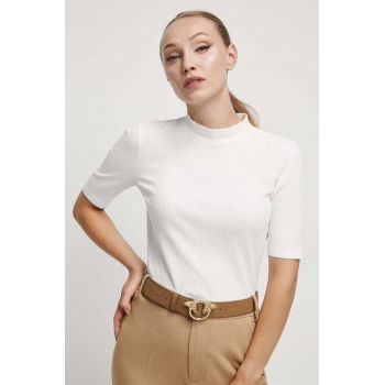 Medicine tricou femei, culoarea bej, cu turtleneck