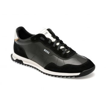 Pantofi BOSS negri, 4036, din piele naturala