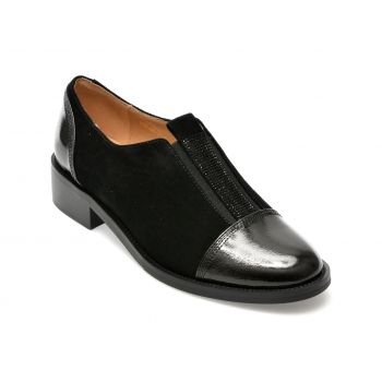 Pantofi EPICA negri, 2130, din piele intoarsa