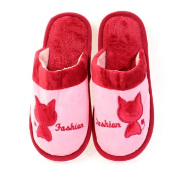 Papuci de casa cu pisicuta rosii Tyta ieftini