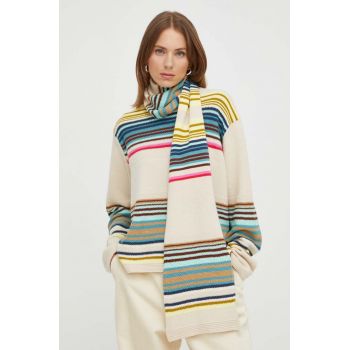 PS Paul Smith pulover din amestec de lana femei, culoarea bej, light