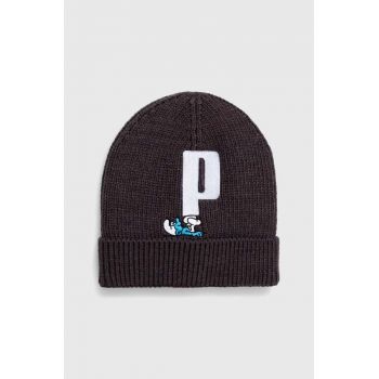 Puma caciula copii x THE SMURFS Beanie culoarea gri ieftina