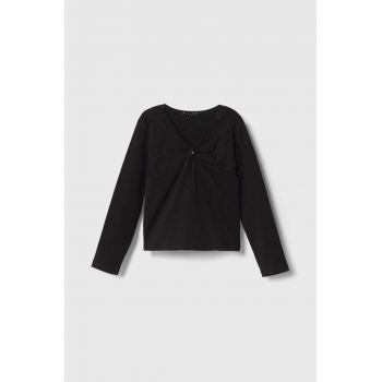 Sisley longsleeve copii culoarea negru