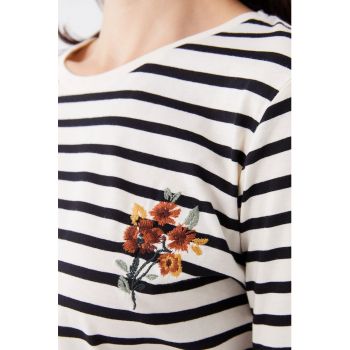 Bluza de bumbac cu dungi