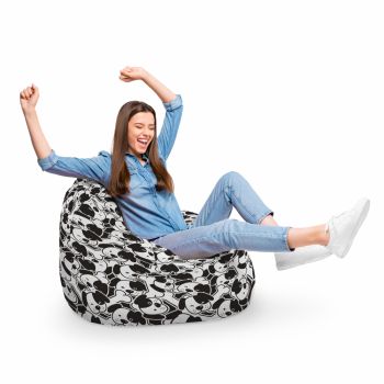 Fotoliu Puf Bean Bag tip Para XL Caini Alb-Negru ieftina