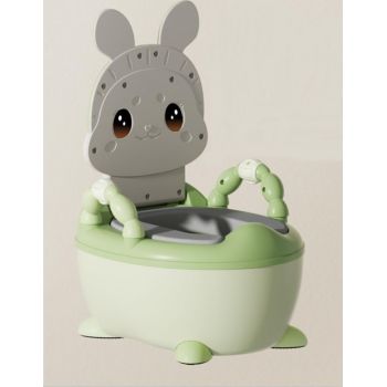 Olita cu manere si reductor moale Little Mom Cute Rabbit Green de firma originala