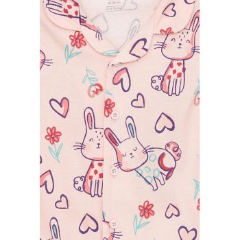 Pijama cu pantaloni lungi si imprimeu grafic