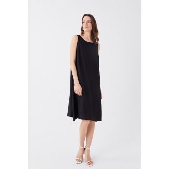 Rochie fara maneci cu croiala in A