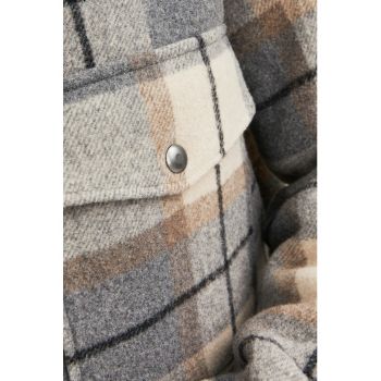 Jacheta-camasa din amestec de lana cu buzunare pe piept Baxter