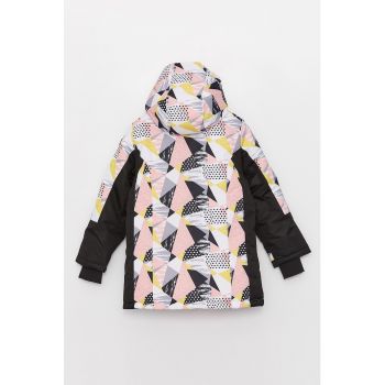 Jacheta parka cu model geometric