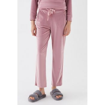 Pantaloni de pijama cu aspect catifelat