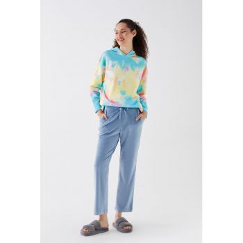 Pantaloni de pijama cu aspect de catifea