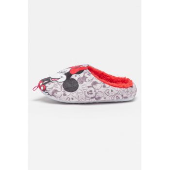 Papuci de casa cu imprimeu Minnie Mouse la reducere