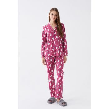 Pijama de bumbac cu model cu masini