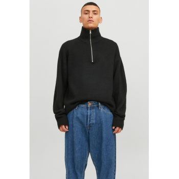Pulover relaxed fit cu fenta cu fermoar Rollie