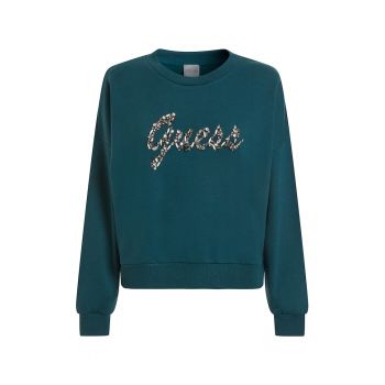 Bluza sport cu aplicatie logo din strasuri