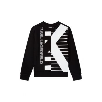 Bluza sport cu imprimeu logo contrastant