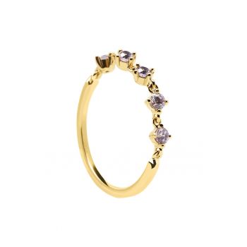 Inel placat cu aur de 18K si zirconia Victoria